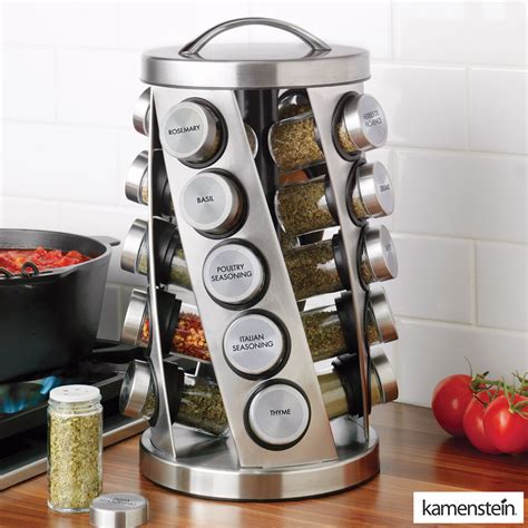 stainless steel rotating spice rack